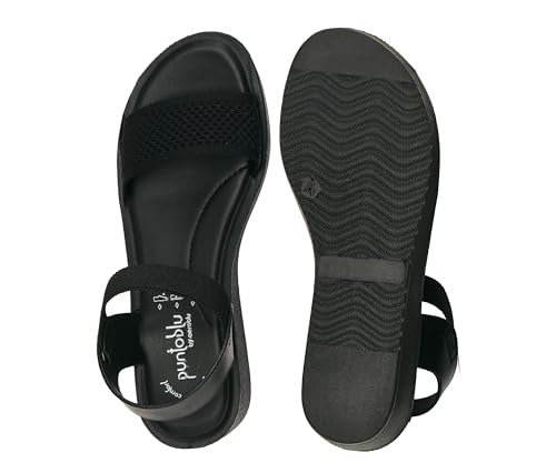 Image of puntoblu Cushion Comfort Platform Heel Sandals for Women | Comfortable Padded Footbed | Breathable Mesh | Slingback Closure | Anti-Skid & Durable Mid Heel Sandal for Girls