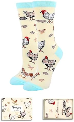 HAPPYPOP Funny Gifts for Women - Rubber Duck Bee Chicken Socks for Mother