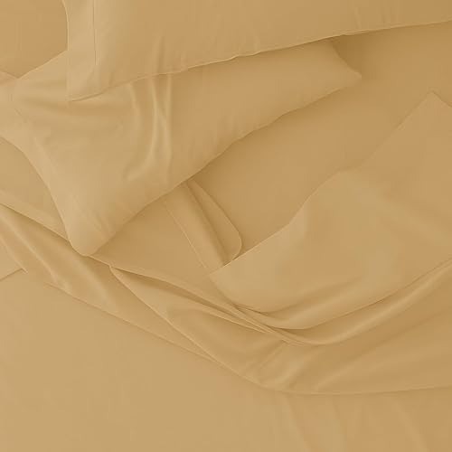 Miniatura 7 de Peru Pima Juego de sábanas - Tamaño individual, 3 piezas, 100% algodón Pima peruano, satén, 600 hilos, refrescante, transpirable y suave, ropa de