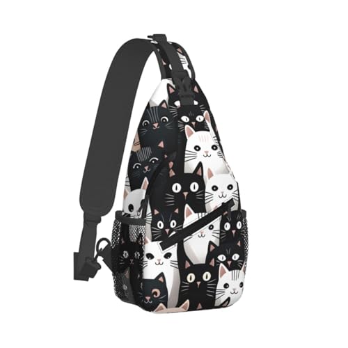 Bolso bandolera con estampado de gato para mujeres y hombres miniatura 2