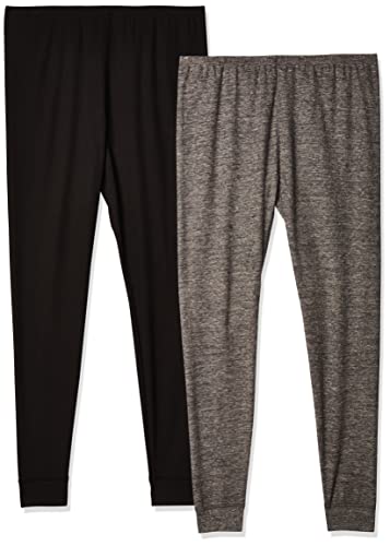 Fruit of the Loom Women s Micro Waffle Thermal Bottom, Large, Black Smoke Heather