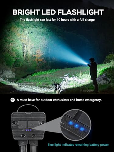 Image of Gym Lamp, Portable Gym Lighting for Posing, Magnetic Work Light Rechargeable, Gift for Men /Women, 180 Rotate Foldable with Hang Hook Camping Lamp, USB Power Bank LED Handheld Flashlight-Black
