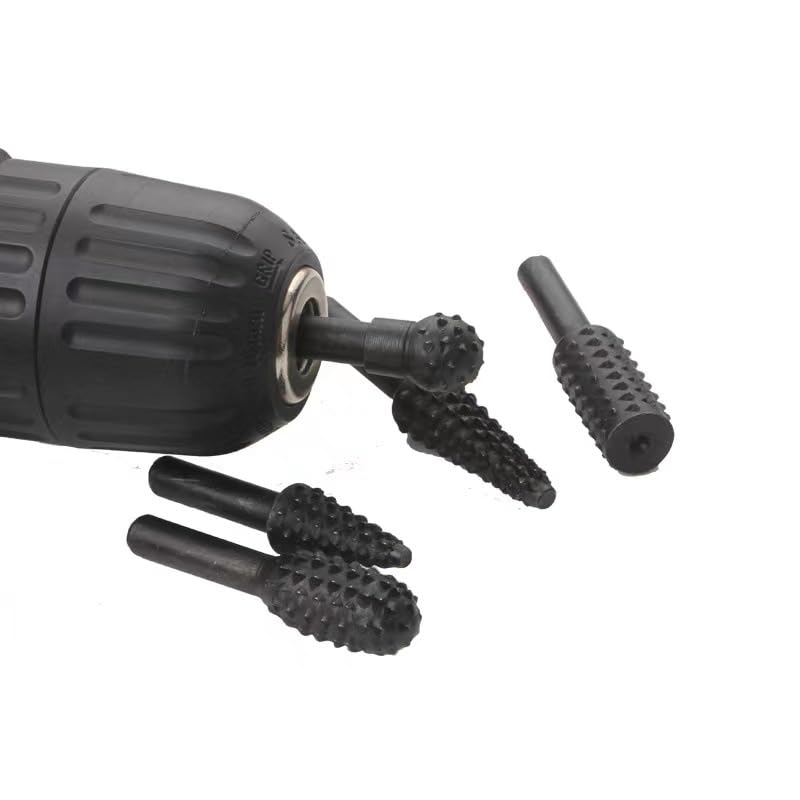 Rotary Rasp Drill Bit Set 5 Pcs 1/4 Inch File Engraving Polishing Tool