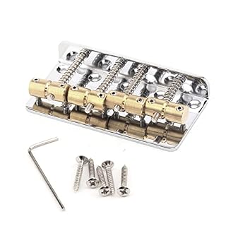 Musiclily Pro 57mm Chevalet de Basse pour guitare PB JB Style, Chrome - Les Beatles, Paul McCartney, John Lennon, RIngo Starr, George Harrison