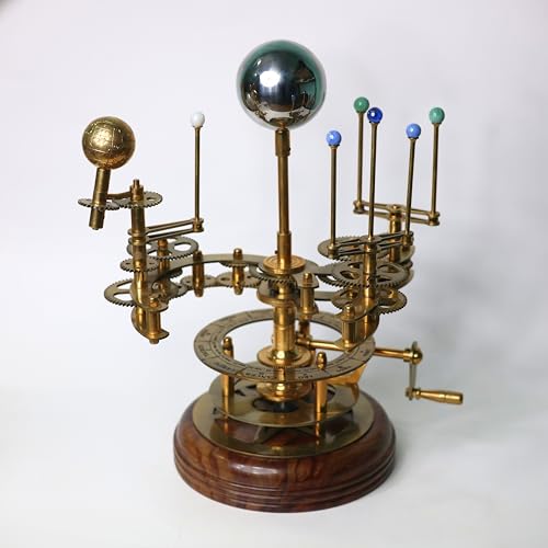Cosmos Museum All-Brass Orrery – Handcrafted Solar System Model with Functional Gears | Luxury Astronomical Tellurion for Collectors, Home & Office Decor, and Science Enthusiasts