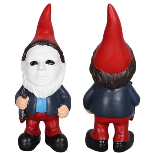 SPINNDO Horror Decor Halloween Decorations Indoor Garden Gnome Garden Statue Home Dcor (B.red)