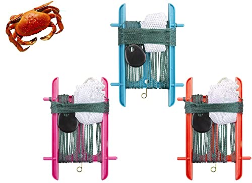 Ari & Deb 3 Pack Crabbing kit | Crab Lines with 13m of Rope, Net Bait Bag | Safe Great Summer Beach Fun for the Children and Adult