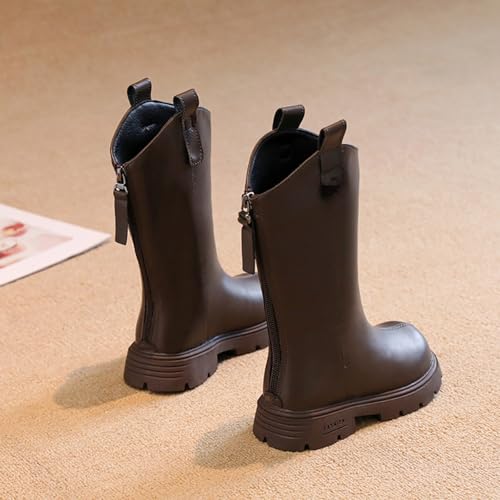 Girls Knee High Ankle Boots Zipper Thick Sole Tall Riding Booties Non 𝐒lip Fleece Lined Round Toe Soft Little Boots2