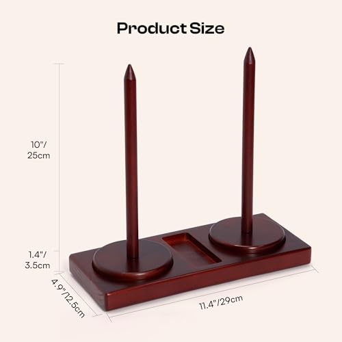 Image of Caydo Yarn Holder for Crocheting and Knitting, Wooden Yarn Spinner Stand with 2 Spindles, Upgraded Rotating Crochet Holder with Anti-Slip Pads, Crochet Accessories Birthday Gift for Knitting Lovers