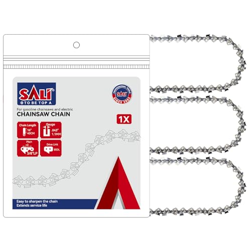 SALI 16 Inch Chainsaw Chain, 3/8", .043" Gauge, 55 Drive Links, 3-Pack | Fits se...