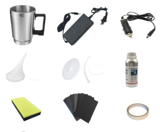 Scheinwerfer Aufbereitung Set, Scheinwerfer Bedampfen Set, 500ml Scheinwerfer Polierset, Scheinwerfer Politur Reparaturwerkzeug, für Gelbfärbung, Kratzen, Oxidation, Unschärfen, Vergilbung