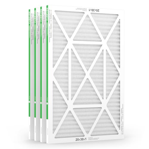20x30x1 Air Filter 4 Pack, MERV 8 Pleated Dust Defense Air Filters Replacement Air Conditioner HVAC AC Furnace Filter, Durable and Lightweight