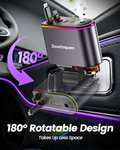 5 in 1 Retractable Car Charger USB C, Car Phone Charger for Dual Cables — view 7