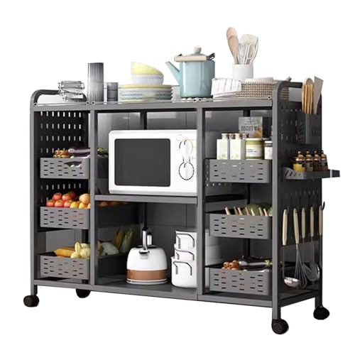 Étagères de cuisine pour micro-ondes et chariot mobile pour un garde-manger parfait