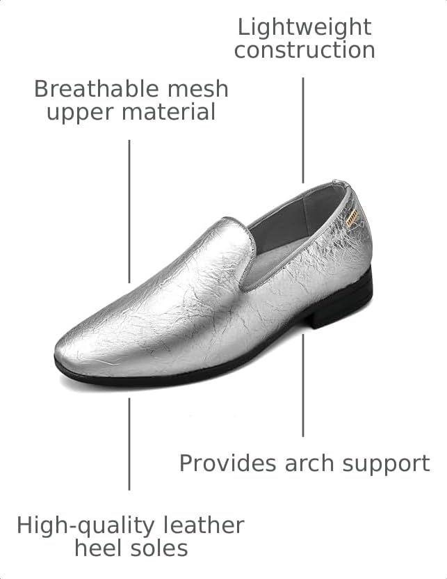 Image of UUBARIS Mens Dress Loafers Tuxedo Suit Slip on Shoes