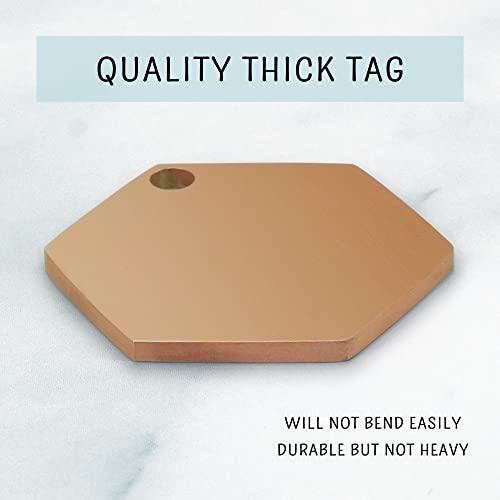 Ultra Joys Dog Id Tag, Custom Dog Tag, Personalized Dog Tag, Dog Tag, Pet Id Tag, Dog Tag For Dogs, Brushed Stainless Steel Hexagon Dog Tag Rose Gold Small #TOP6