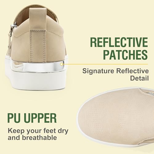 Image of Jeossy Women's Slip On Shoes Casual Fashion Sneakers 8010 Arch Support Loafers for Women with Zipper
