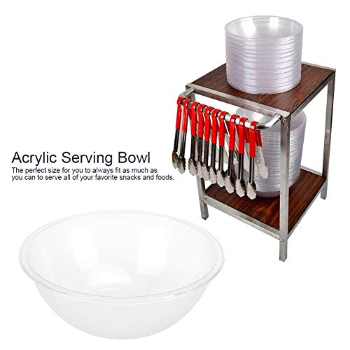 Ciotole da portata in plastica trasparente per feste, ciotole in plastica, insalatiera o snack in plastica rotonda grande, ciotole da festa per servire cibo, ciotola da punch per - immagine 4