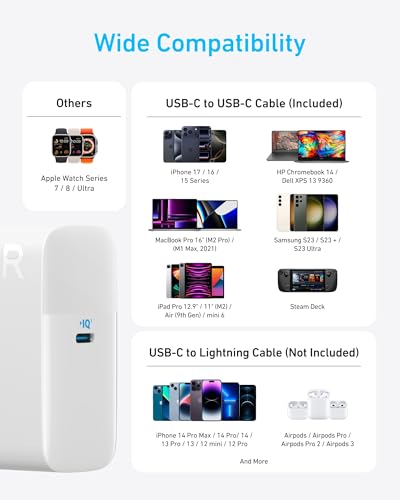 image for Anker MacBook Pro Charger, Compact and Foldable 100W USB C Charger for