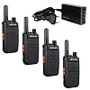 Retevis RB635 Walkie Talkie, PMR446 Walkie Talkie Ricaricabile con Caricatore a 5 Porte, Torcia a LED, Licenza-Libera, VOX, Ricetrasmittenti Professionali per Ristorante, Hotel (4 Pezzi, Nero)