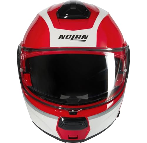 Casque Nolan N100-6 modulable moto : protection rouge blanc S