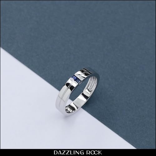 Dazzlingrock Collection 2mm Princess Gemstone or Diamond Two Stone Mens Wedding Band Ring in Solid Gold3