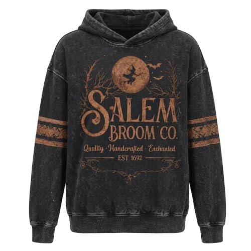 Halloween Hoodies For Women Salem Broom Company Printed Sweatshirt - image 3