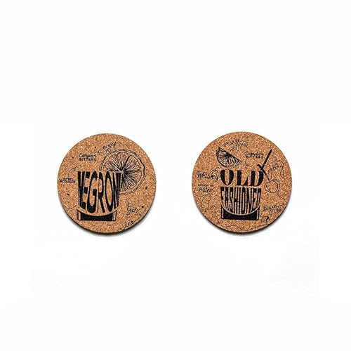 Image of SpeedX Home Bar Essentials - Set of 2 Wooden Coasters Sustainably Harvested Wooden Wine Corks