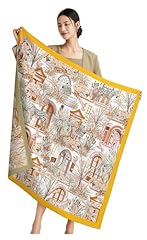 Zebra and Giraffe, Goldenrod/Beige, Double-sided, Hand Rolled Edges