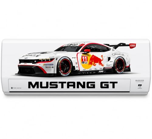 Image of Sports Car AC Wall Sticker for Split Air Conditioner | Decorative Vinyl Decal for Home, Bedroom, Office & Gaming Room | Stylish Racing Car Design | Size 30 x 60 cm (White)