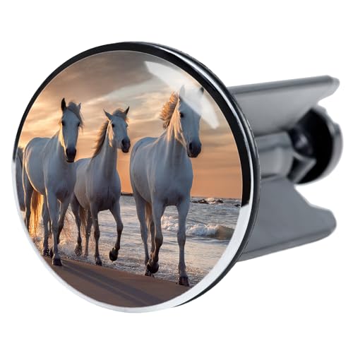 Sanilo Waschbeckenstöpsel, viele schöne Stöpsel für das Waschbecken zur Auswahl, universal mit Motiv (Pferde)