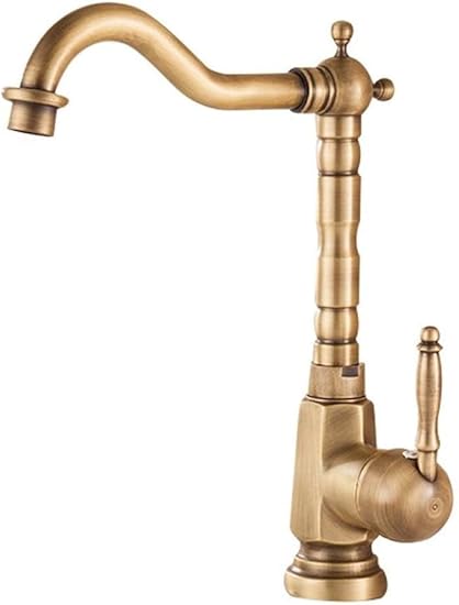 Antique Brass Faucet-Full Copper Sink Antique Color Kitchen Faucet Bronze Hot and Cold Faucet Wash Basin Basin Sink Faucet Deck Mounted