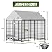 GOWE Large Dog Kennel Outdoor Pet Pens Dogs Run Enclosure Animal Hutch Metal Coop Fence with Roof Cover. 7.94'L x 4.13'W x 5.95'H.