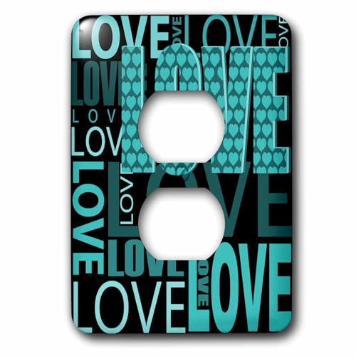 Cache-prise Turquoise Love 3dRose pour sublimer la décoration du salon