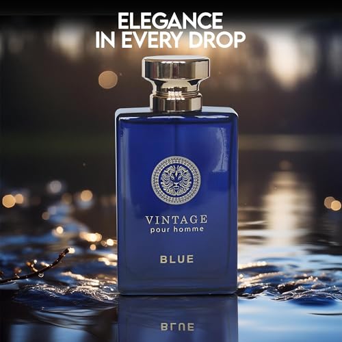 Image of AFLUXE 2PCS Valentine Milano /Vintage Blue Eau De Toilette for Men-Fresh,Romantic Scent Perfume for Men 3.4 Fl Oz Each Mens Cologne For All Skin Daily Used