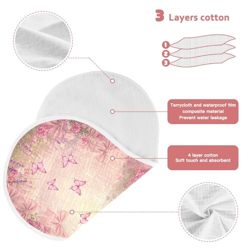 Muslin Baby Burp Cloths Set of 2, Soft Absorbent Pastel Garden Magic Cotton Burping Cloth, Milk Spit Up Rags for Newborn Unisex, 22 x 11 Inch4