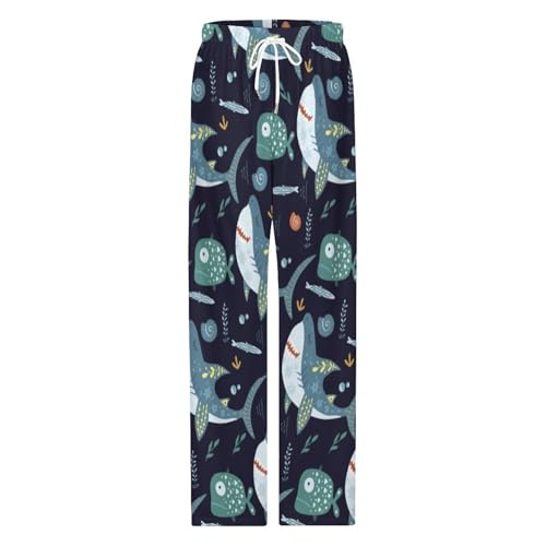 Cute Shark Comfy Pajama Pants Adjustable Sleepwear Beach Pants for Men4