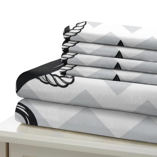 Housse de couette ancre nautique impression 3D premium douce