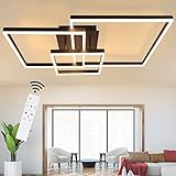 【Design】: Die ZMH LED-Deckenleuchte besteht aus drei überlappenden Quadraten, die zu einem rautenartigen Muster kombiniert werden. Fest installierte LEDs in quadratischer Form erzeugen eine indirekte Beleuchtung in der Decke. Ein einzigartiges Design voller Modernität.