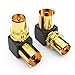 Produktbild Winkeladapter Winkelstecker 90° IEC Vergoldet 90-Grad-Winkel Antennenstecker Koaxial Adapter für Radio Kabelfernsehen Verlängerungen/Verbindungen über Eck Stecker auf Buchse DVB-T DVB-T2 HD 2 Stück