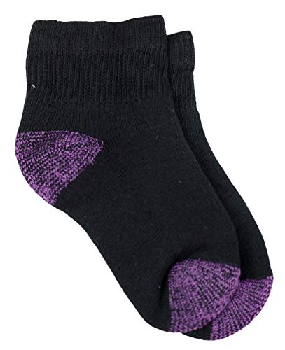 Fruit of the Loom Girl's 10 Pack Ankle Socks, Black/Multi, Shoe Size 6-10.54
