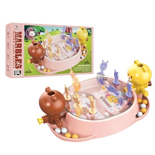 Image of Lefan Pinball Game for Kids 4 5 6 7 Years Pinball Game Kids Aged 3-7, Mini Pin Ball Board Game for 2 Players Educational Space-Themed Toy Birthday Gift for Boys Girls Family Game (Pink)