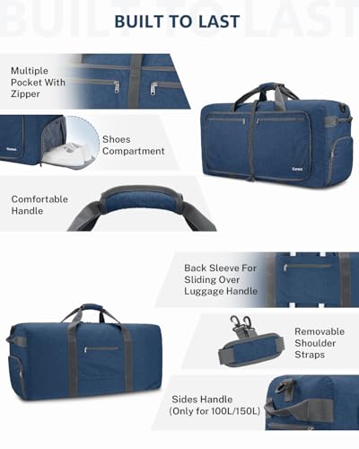 Gonex 100L Dark Blue Duffle
