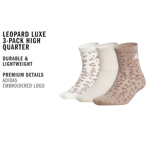 Image of adidas Luxe High Quarter Fashion Sock 3-Pairs | 3-Pack, Logo or Striped, Targeted Cushioning, Arch Support, Breathable Moisture-Wicking, All-Day Comfort