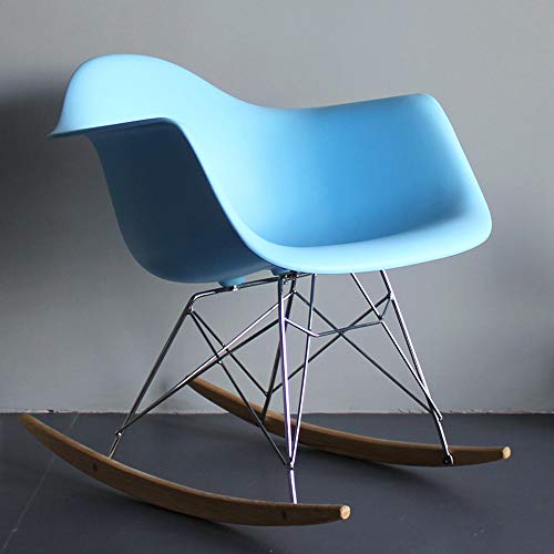 Fly Folding stool C-K-P Lounge chair, Nordic style rocking chair home balcony lounge chair lazy couch chair designer chair lounge chair white lazy chair (Color : Blue)