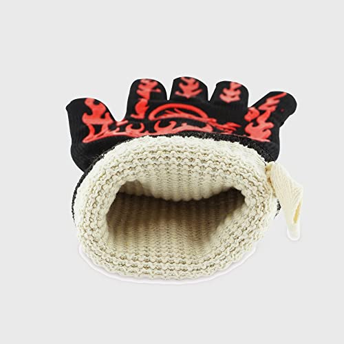 BBQ Dragon Heat Resistant Gloves - High Heat Gloves for Cooking, BBQ, Grilling, and Baking - Non-Slip Oven Gloves & Heat Proof Gloves - Certified Heat Gloves for Outdoor Grill & Kitchen Safety