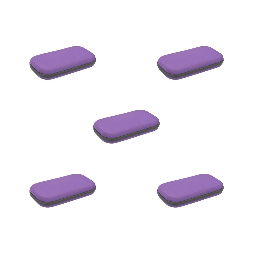 Bolsa de almacenamiento portátil a prueba de golpes para estetoscopio, bolsa de malla integrada, organizador con cremallera, color negro, Juego de 5 (morado), as description, Como
