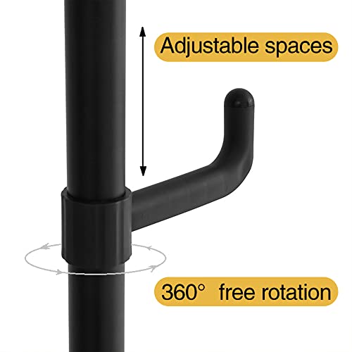 Vlizo Adjustable Laundry Pole Clothes Drying Rack Coat Hanger Diy Floor To Ceiling Tension Rod Storage Organizer For Indoor, Balcony - Black #TOP1