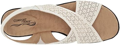 Easy Street Women's Claudia Wedge Sandal, White, 11 Wide | Image 4
