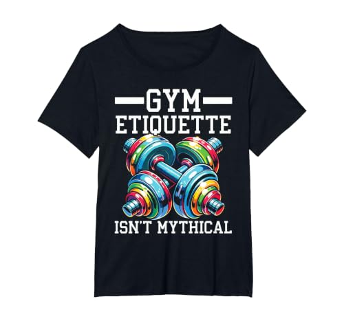 Gym Etiquette Workout Bodybuilding Fitness Bodybuilder T-Shirt, Women's Plus, Black, 1X